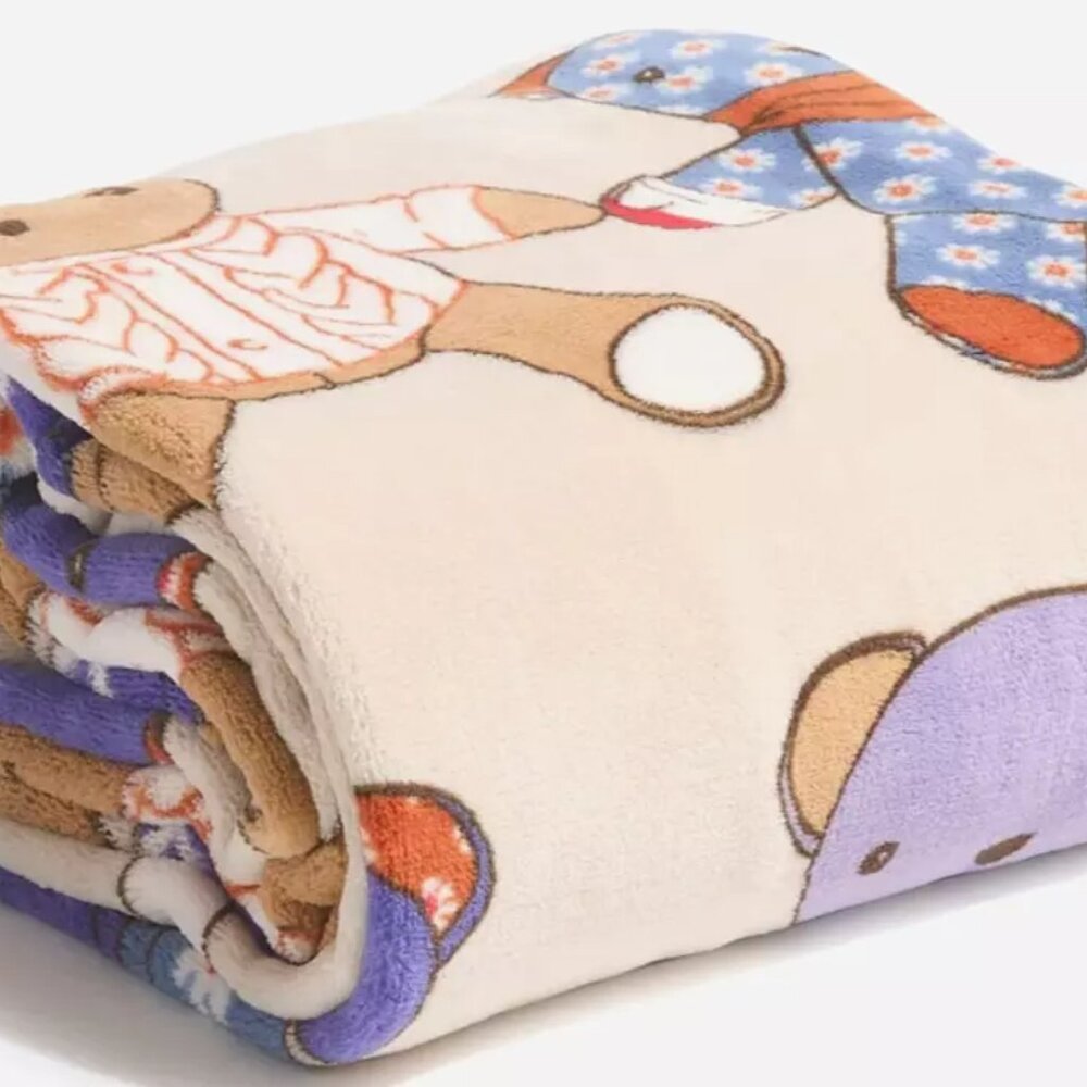 Vera Bradley Toasty Teddies Pumice Stone Blanket 50 x 80 New